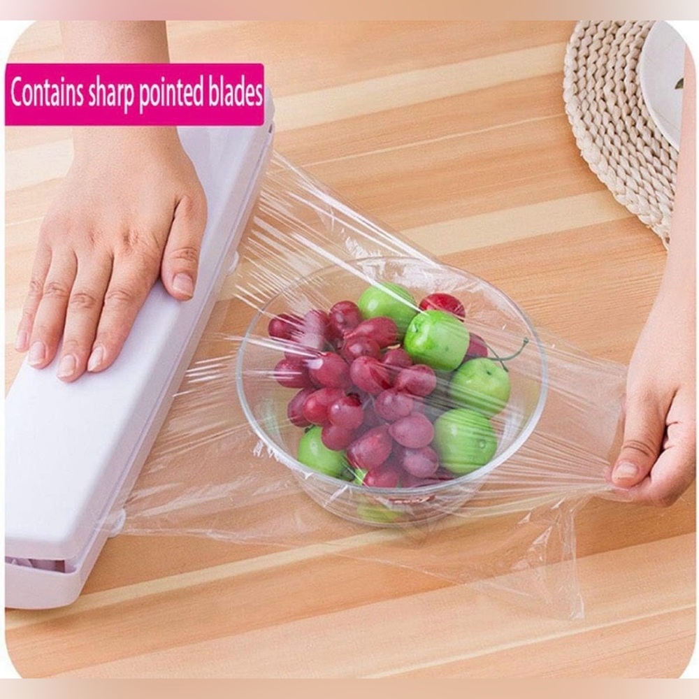Wraptastic Plastic Saran Wrap Dispenser Cutter Food Freshness Foil Wax Paper